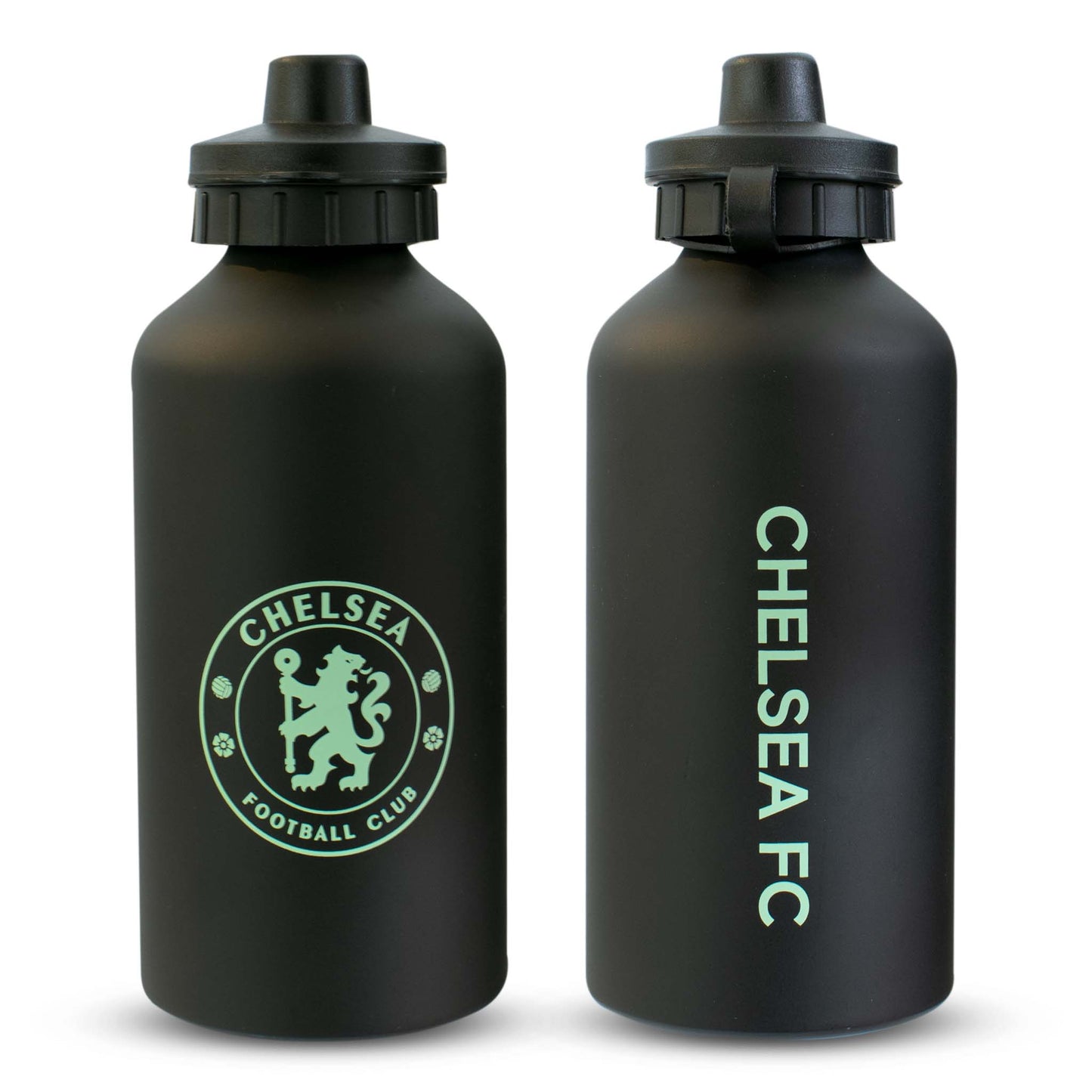 Chelsea F.C. 500ml Aluminium Water Bottle - Black and Mint