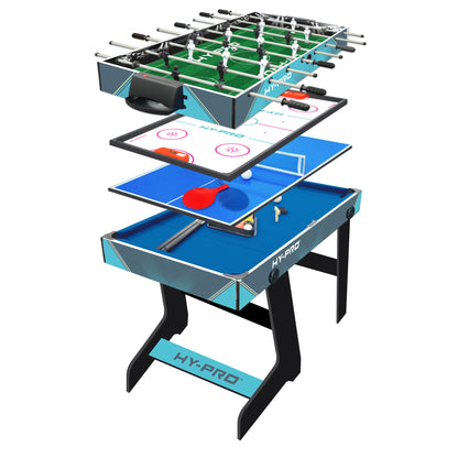 Hy-Pro Folding 4-in-1 Games Table - Table Football, Air Hockey, Table Tennis & Pool