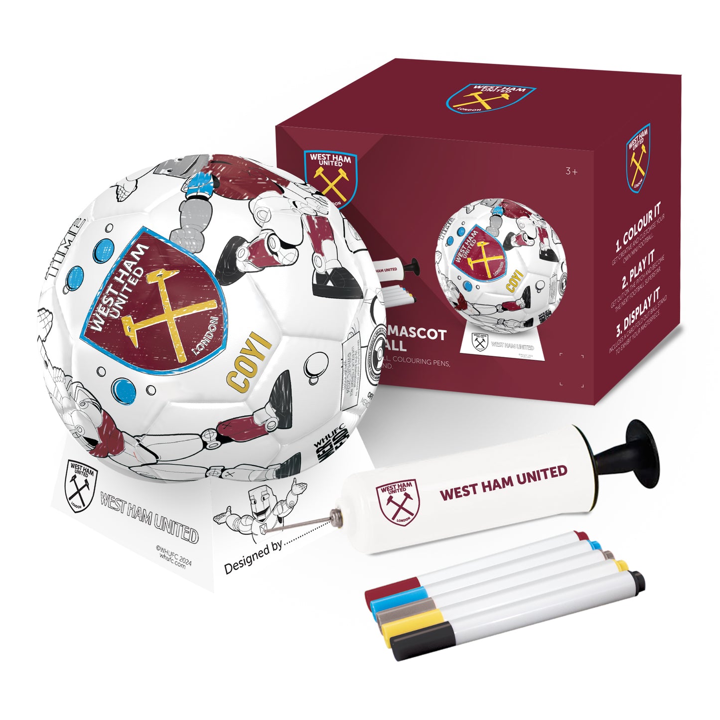 West Ham Mini Colour In Customisable Football